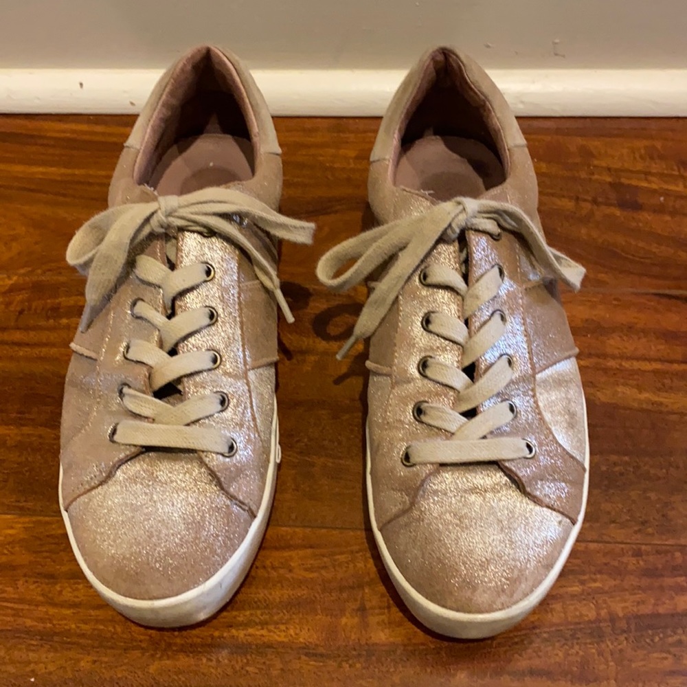 Joie tan/gold sneakers